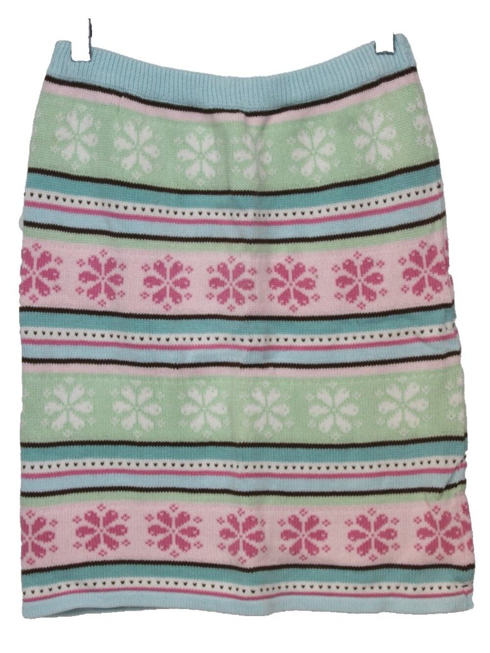 2009 Gymboree Winter Ballerina Sweater Skirt sz 12 Mint Snowflake Stri Fair Isle